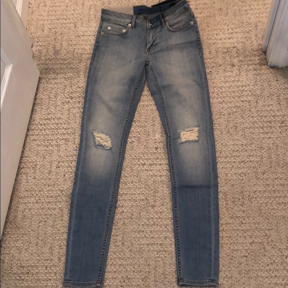blk dnm light was ripped jeans